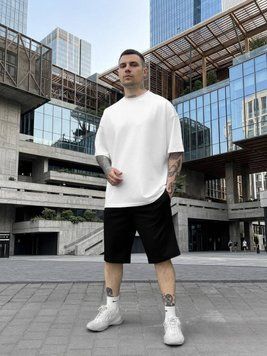 Мужской комплект из хлопка: футболка и шорты. Размеры S&ndash;XXXL _k11_S фото