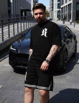 Комплект мужская футболка oversize + шорты хлопок _k16_S фото