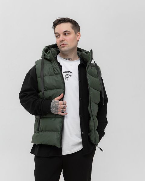Мужская жилетка S&ndash;XL с капюшоном зеленый Jl6_S фото