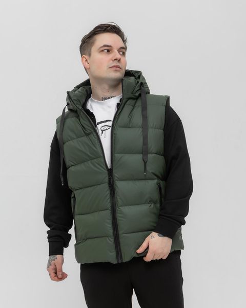 Мужская жилетка S&ndash;XL с капюшоном зеленый Jl6_S фото
