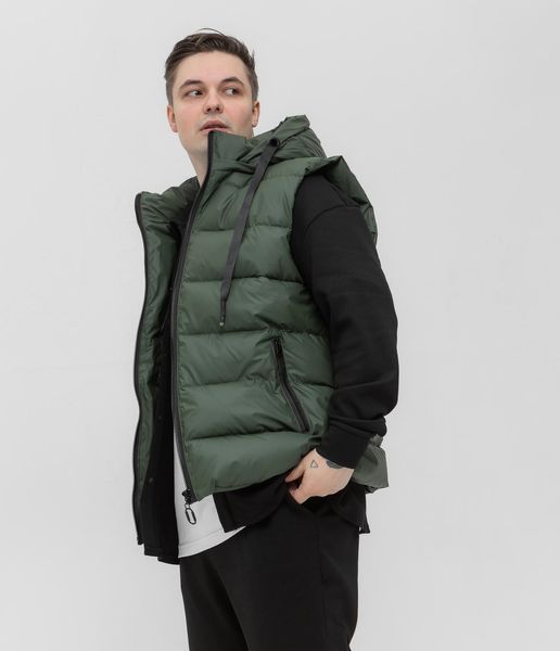 Мужская жилетка S&ndash;XL с капюшоном зеленый Jl6_S фото